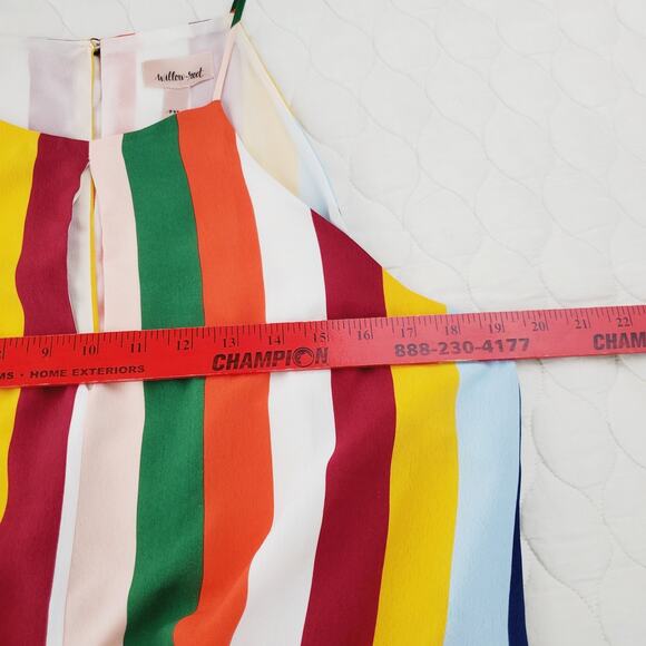 Willow & Root Sleeveless Halter Style Top Ties To Front Women’s M Shirt Striped - Picture 8 of 9